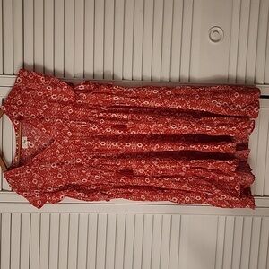 Floral Red Dress
